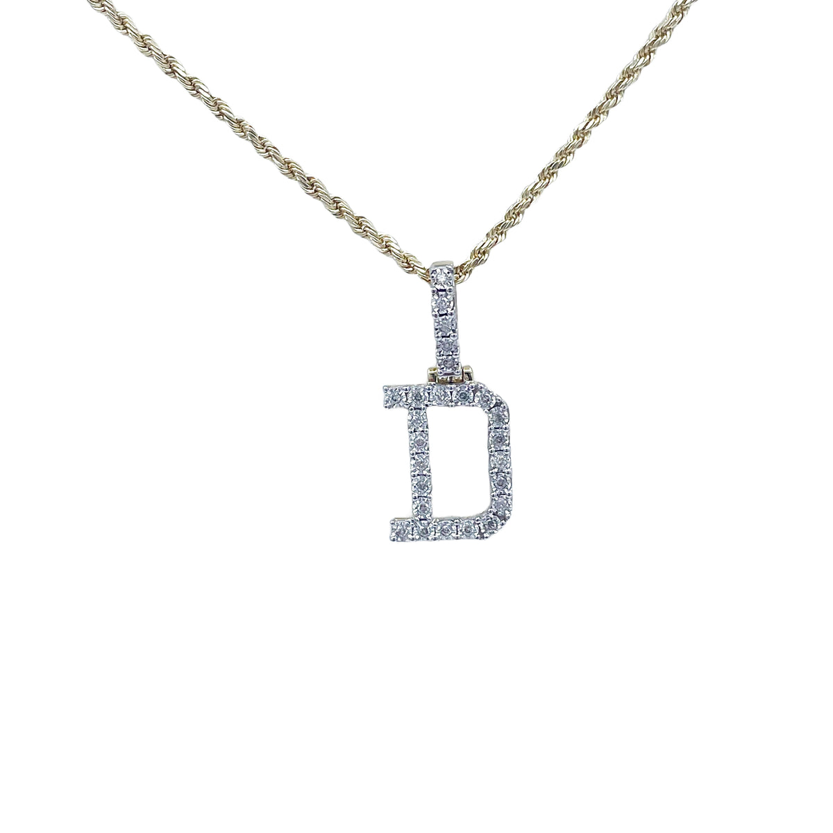 10K GOLD .20 Ctw Diamond Initial "D"