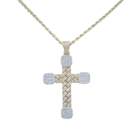 10K Gold 2.50 Ctw Diamond Cross