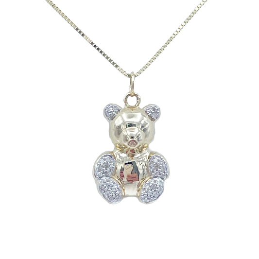 10K Gold .10 Ctw Diamond Teddy Bear