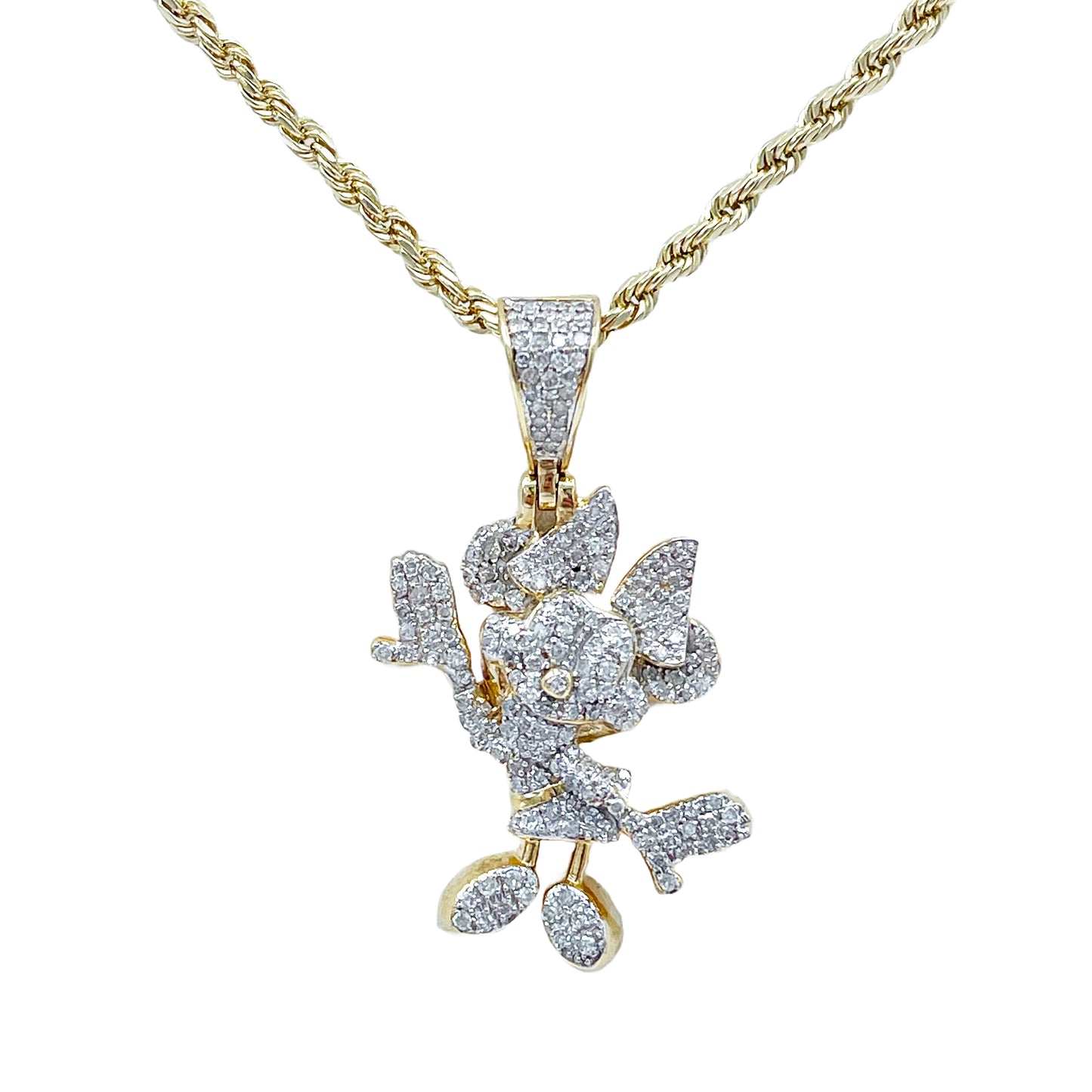 10K Gold .54 Ctw Diamond Minnie Mouse