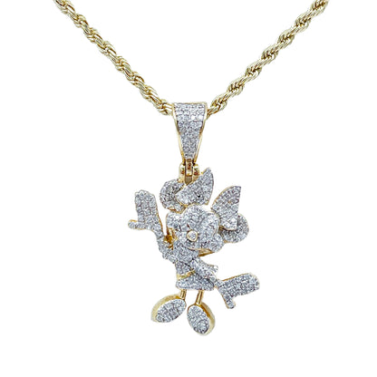 10K Gold .54 Ctw Diamond Minnie Mouse