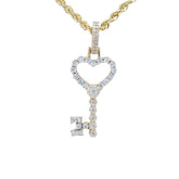 10K Gold .50 Ctw Diamond Heart Key