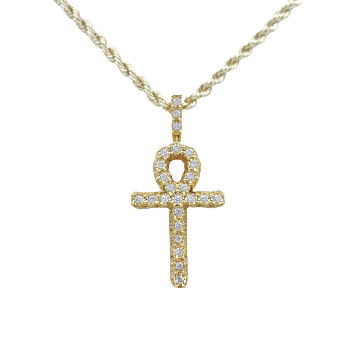 10K Gold .62 Ctw Diamond Ankh Charm