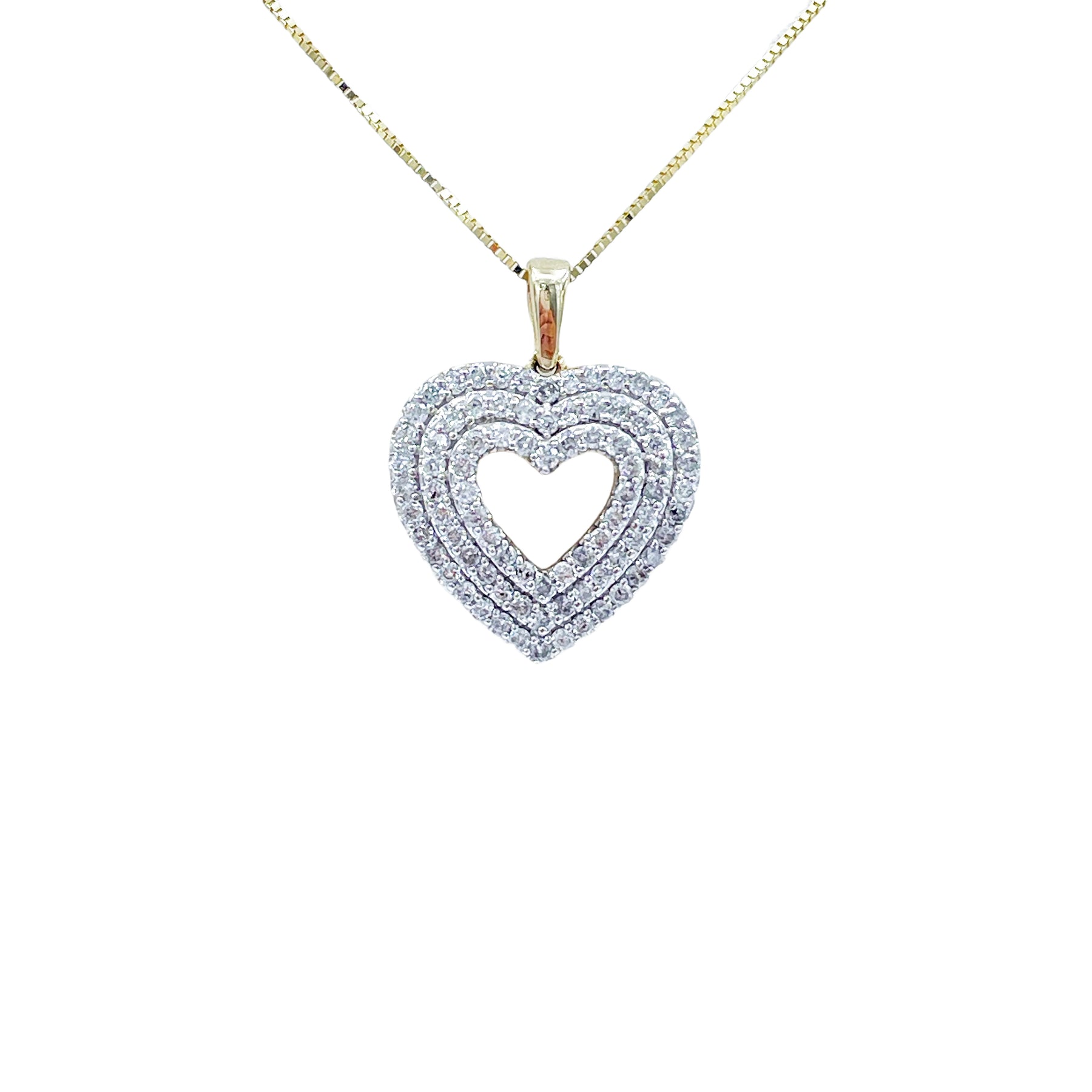 10k Gold .77 Ctw Diamond Heart Charm