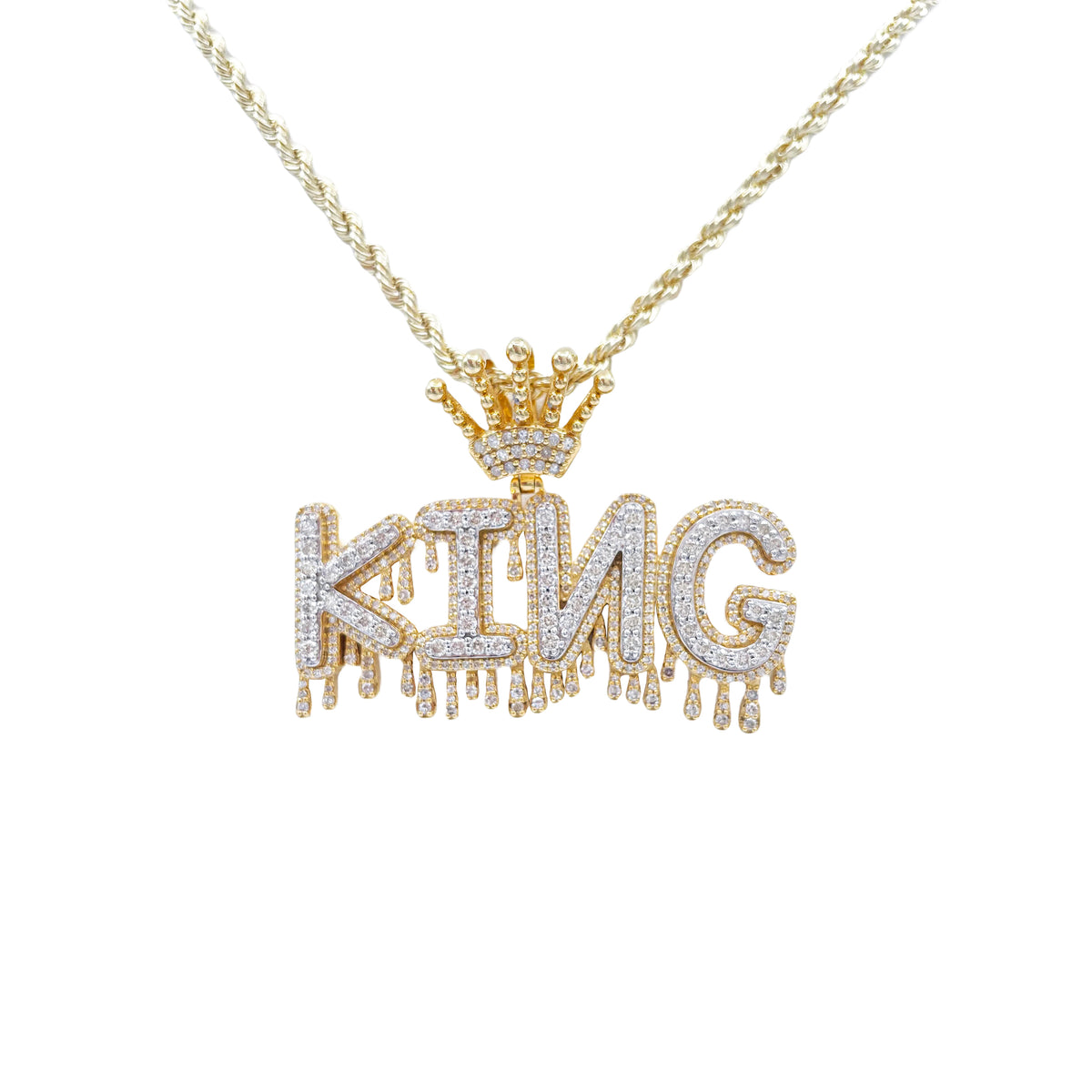 10K Gold 2.50 Ctw Diamond Dripping King Charm