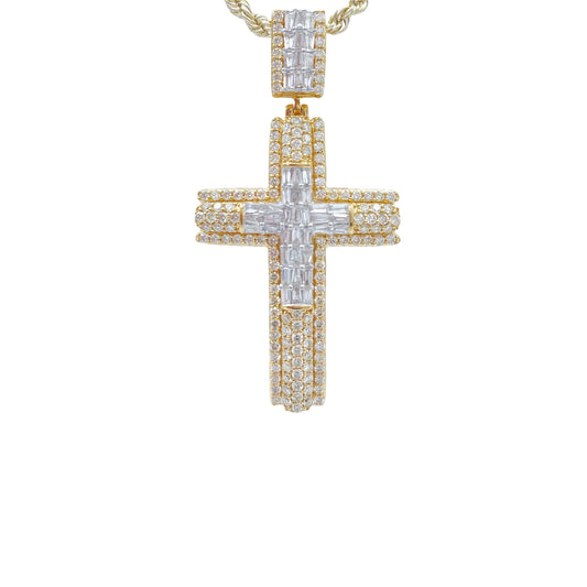 10K Gold 3 Ctw Diamond Cross