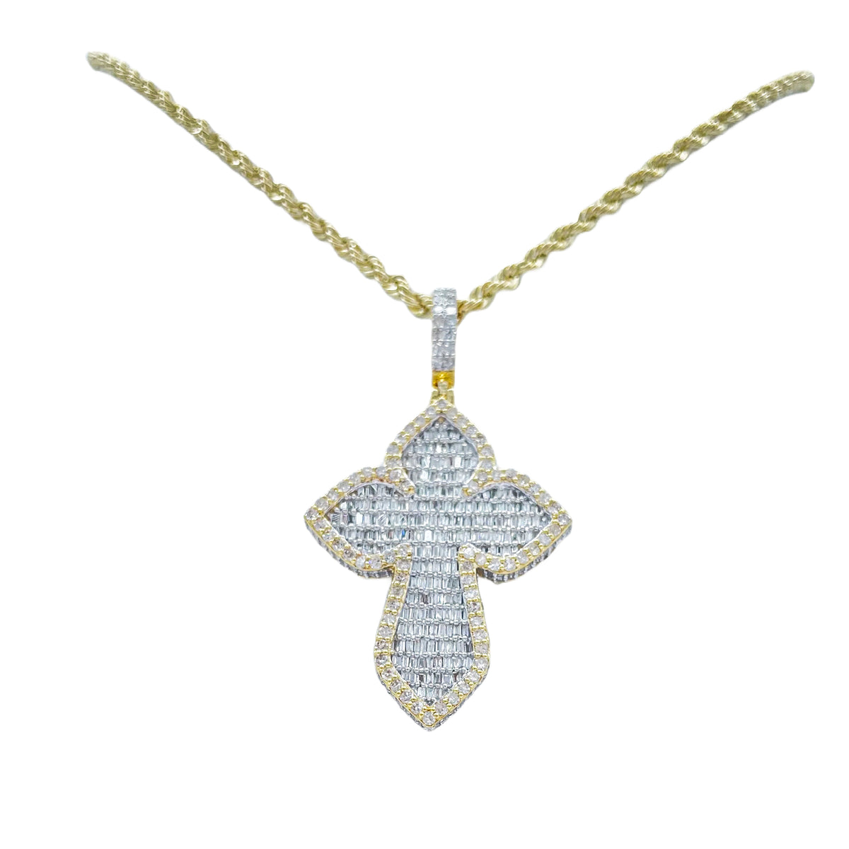 10K Gold 3.18 Ctw Diamond Cross