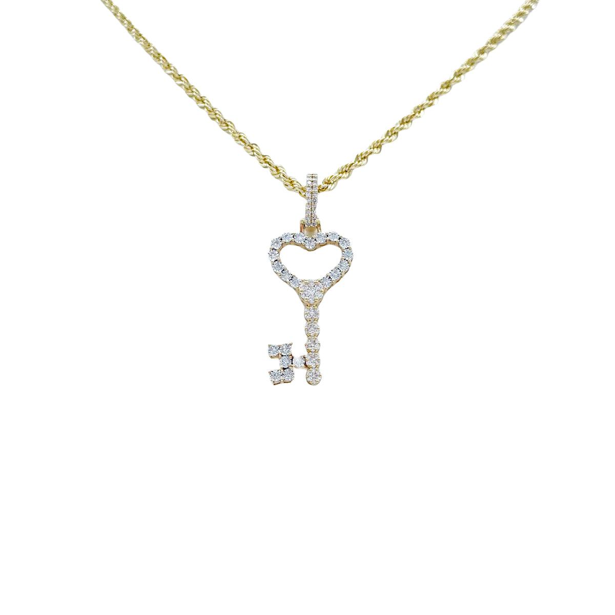 10K Gold .50 Ctw Diamond Heart Key