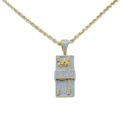 10K Gold .99 Ctw Diamond $100 Charm