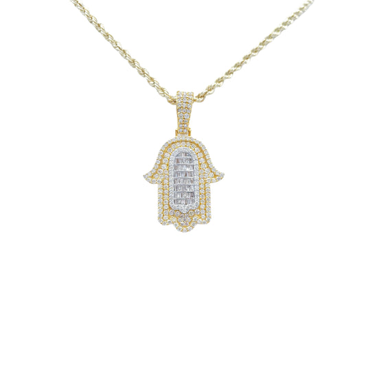 10K Gold 2 Ctw Diamond Hamsa Hand