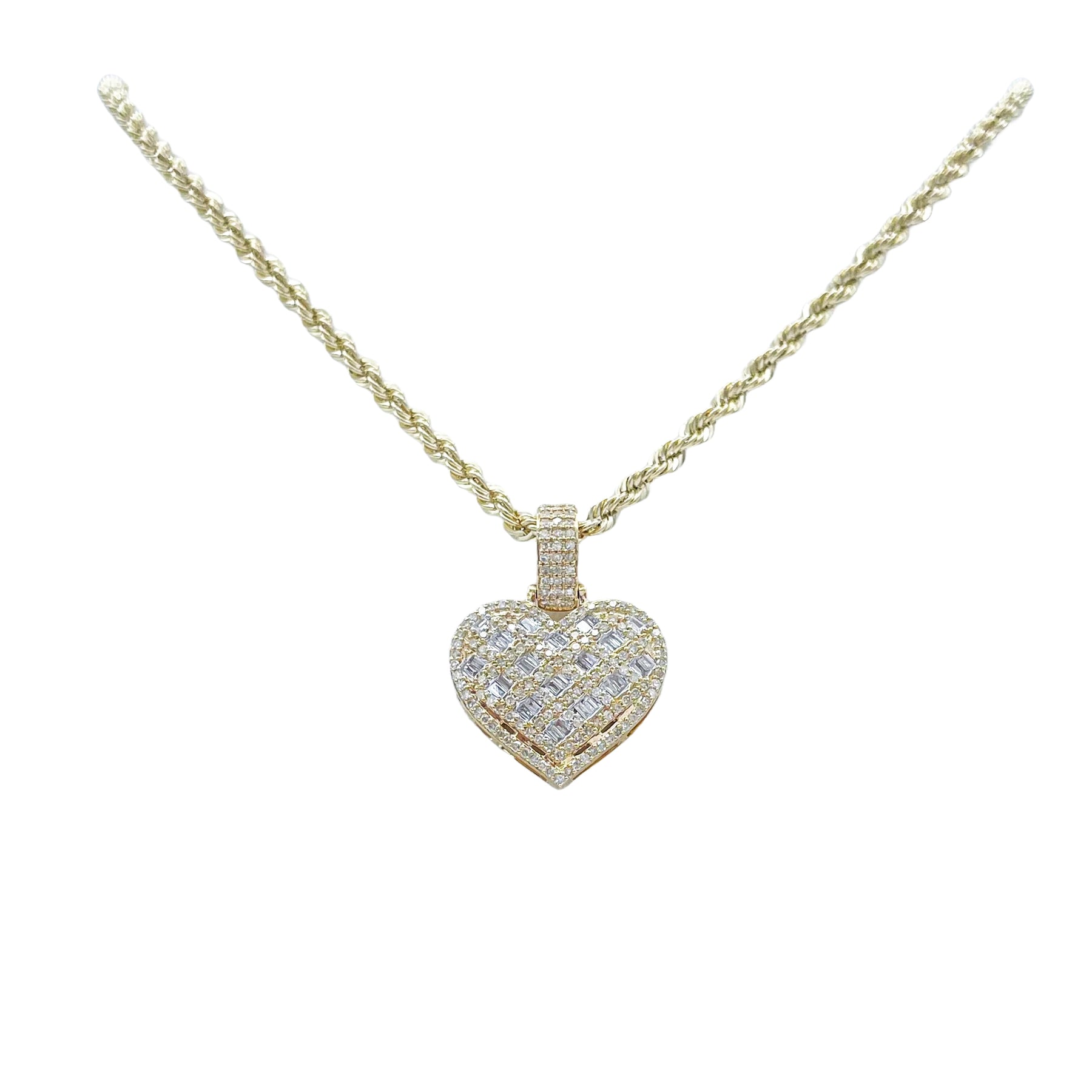 10K Gold 1.05 Ctw Diamond Heart Charm