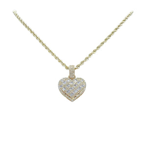 10K Gold 1.05 Ctw Diamond Heart Charm