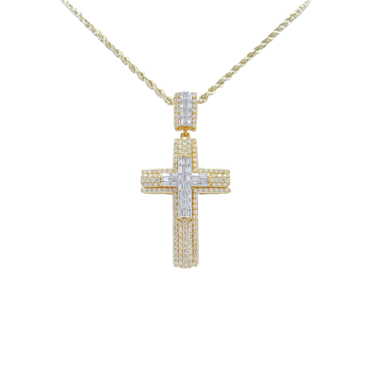 10K Gold 3 Ctw Diamond Cross