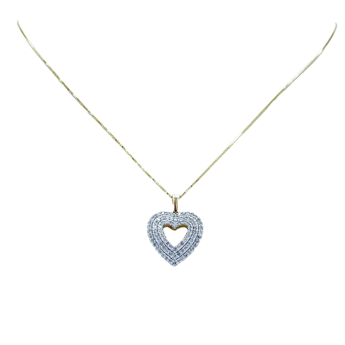 10k Gold .77 Ctw Diamond Heart Charm