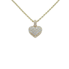 10K Gold 1.05 Ctw Diamond Heart Charm