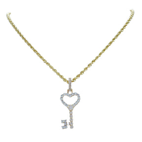 10K Gold .50 Ctw Diamond Heart Key