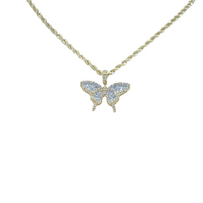 10K Gold .80 Ctw Diamond Butterfly Charm