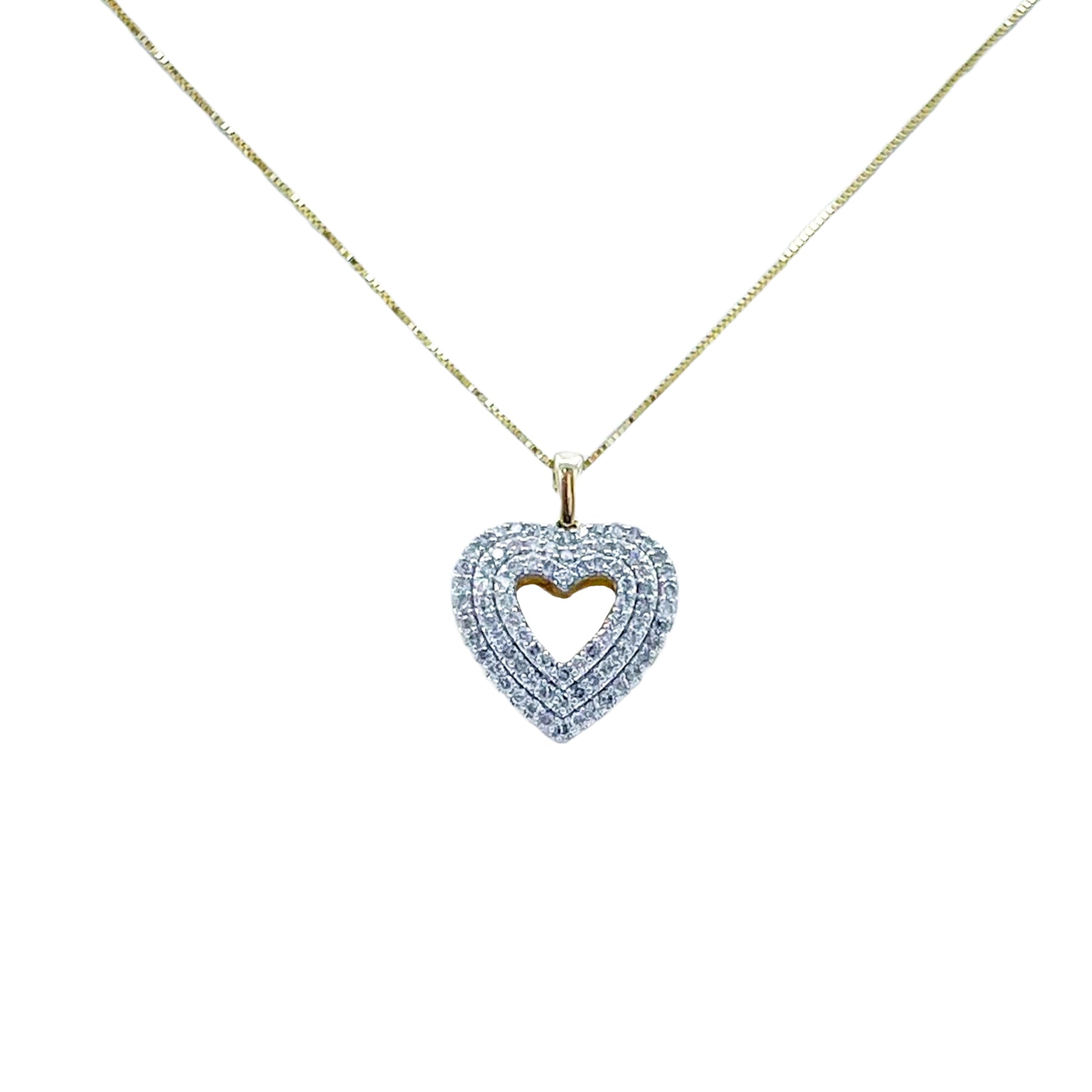 10k Gold .77 Ctw Diamond Heart Charm