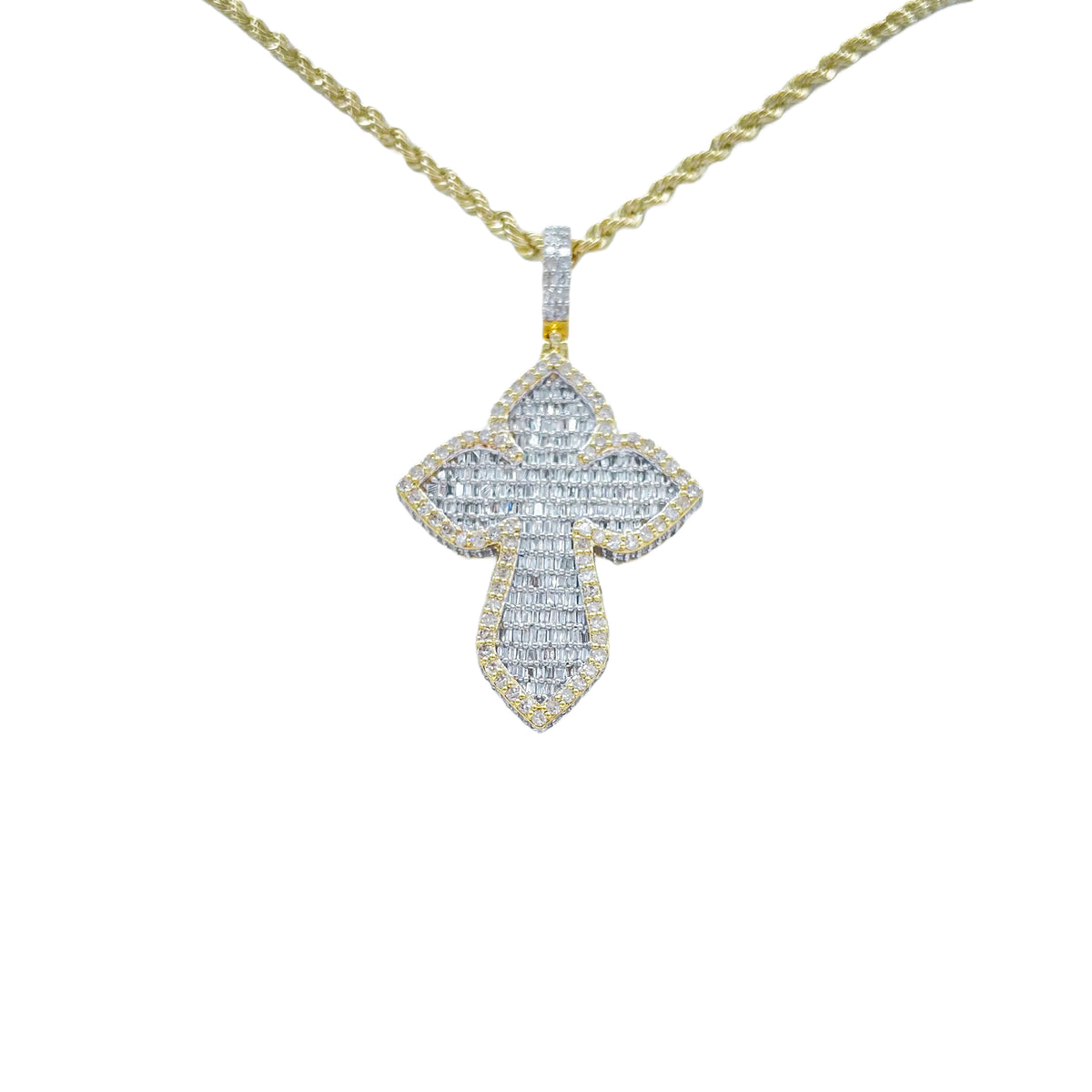 10K Gold 3.18 Ctw Diamond Cross