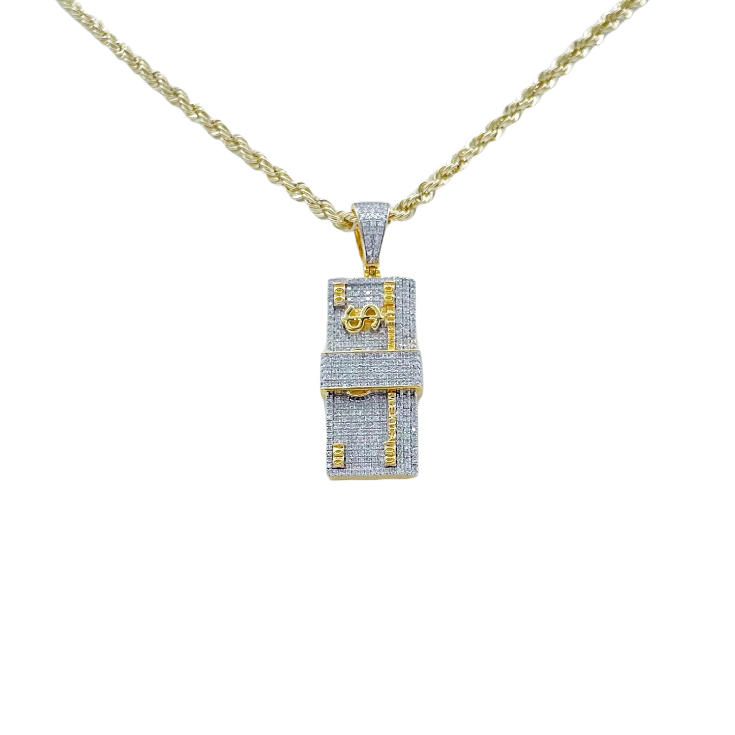 10K Gold .99 Ctw Diamond $100 Charm