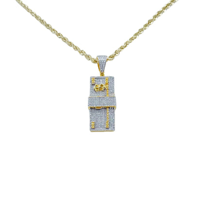 10K Gold .99 Ctw Diamond $100 Charm