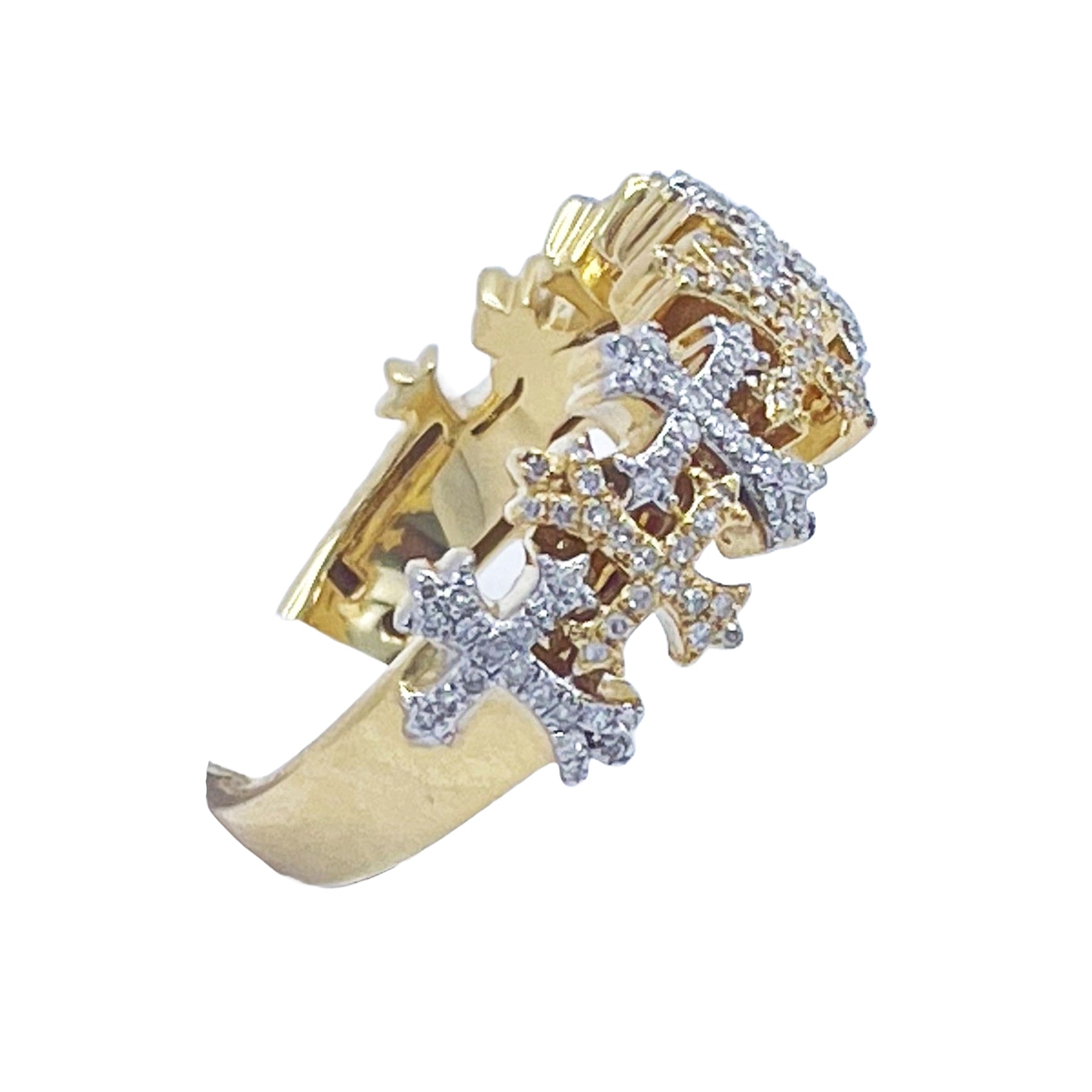 10K Gold .40 Ctw Diamond Cross Ring