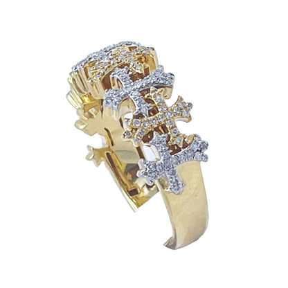 10K Gold .40 Ctw Diamond Cross Ring