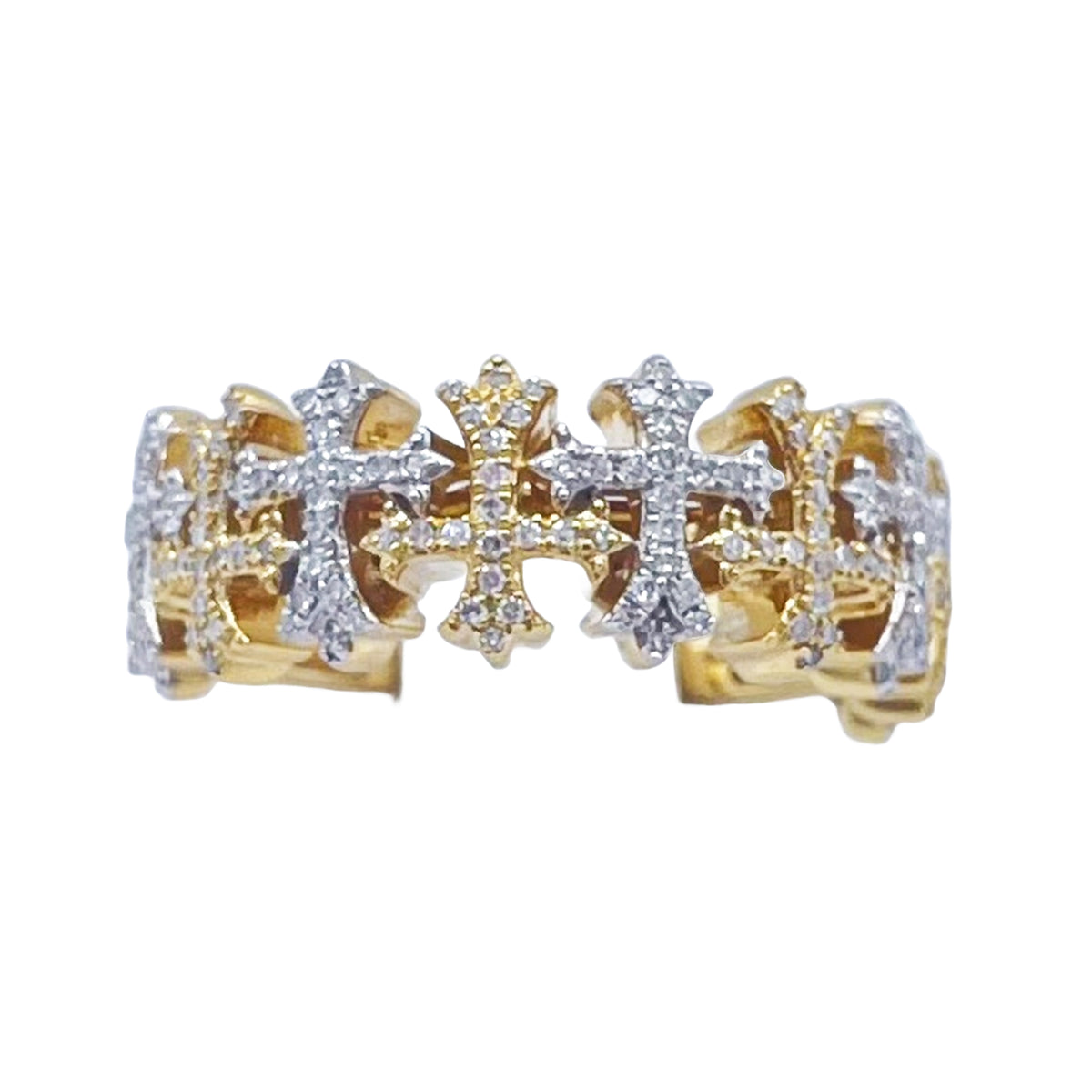 10K Gold .40 Ctw Diamond Cross Ring