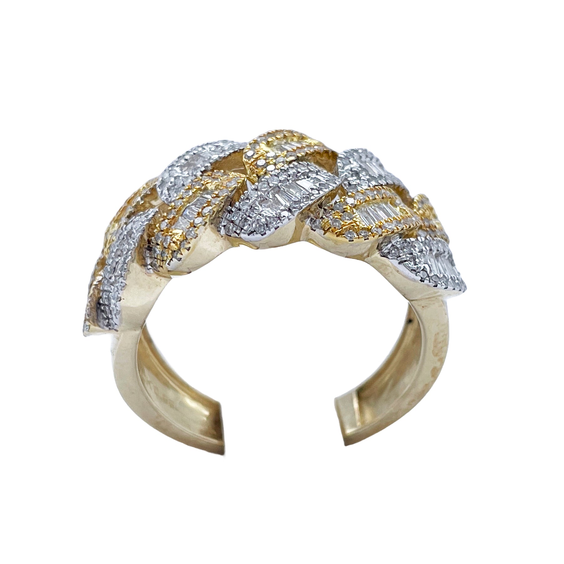 10K Gold .99 Ctw Diamond Cuban Ring