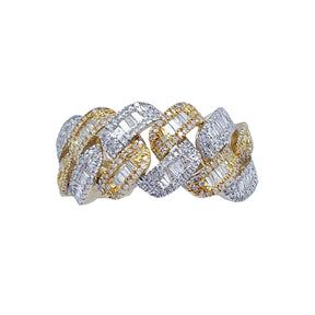 10K Gold .99 Ctw Diamond Cuban Ring