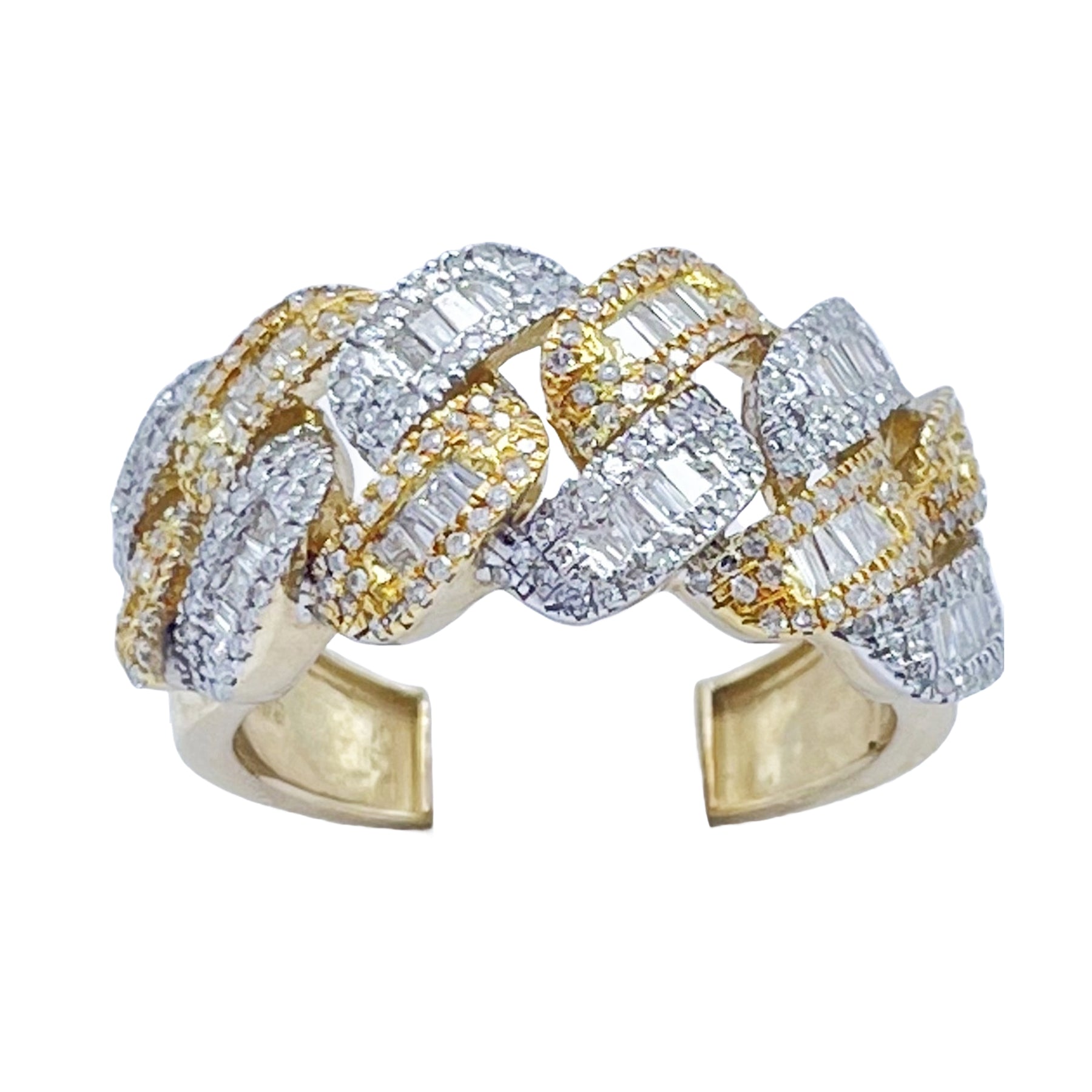 10K Gold .99 Ctw Diamond Cuban Ring