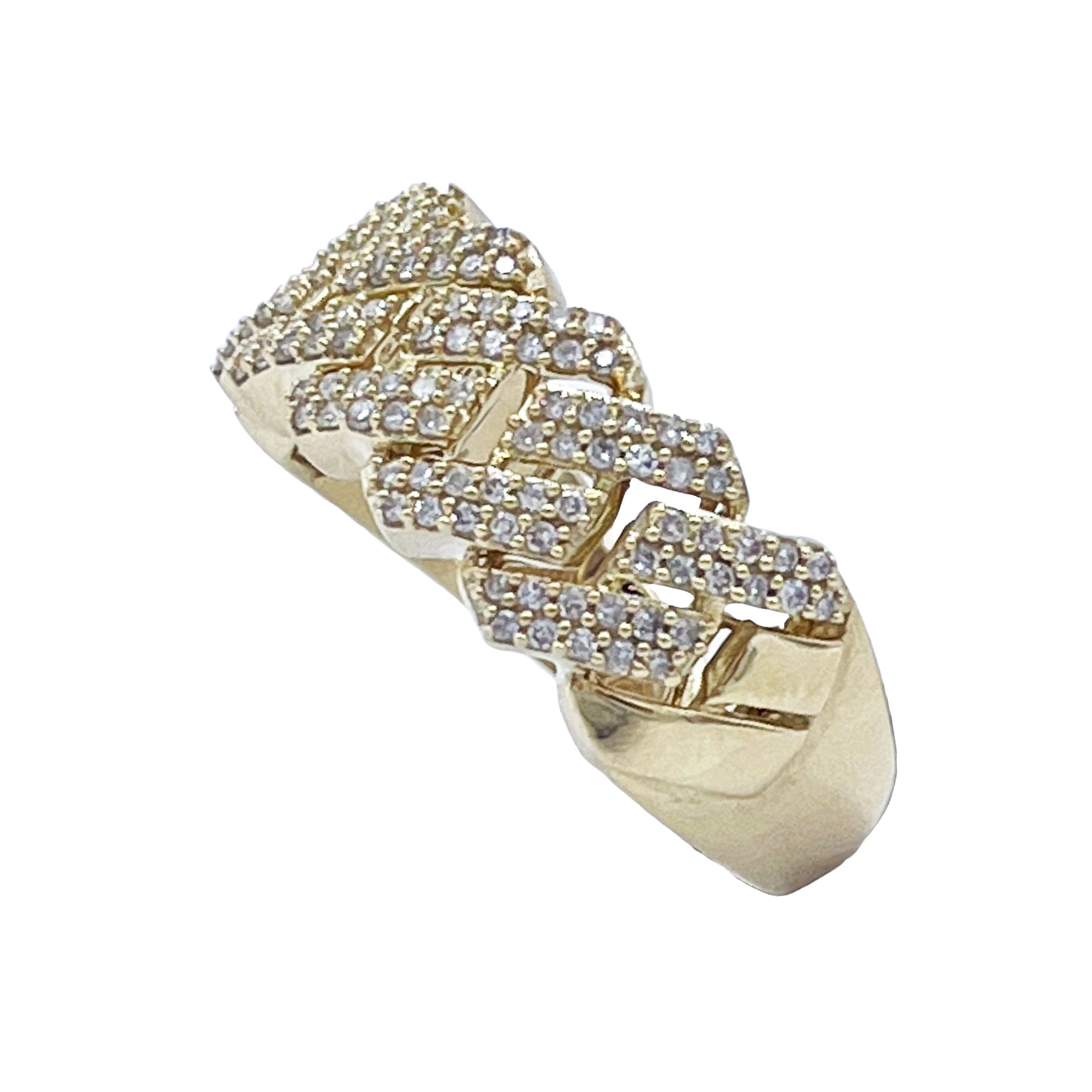 10K Gold .50 Ctw Diamond Cuban Ring