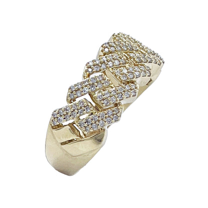 10K Gold .50 Ctw Diamond Cuban Ring