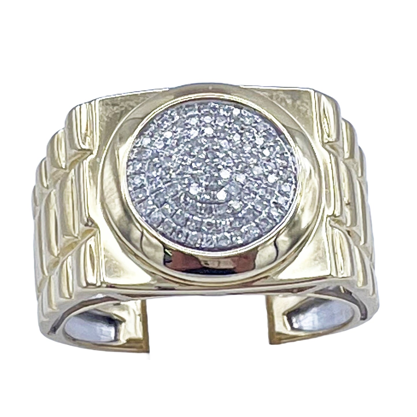 10K Gold .25 Ctw Diamond Cuban Ring