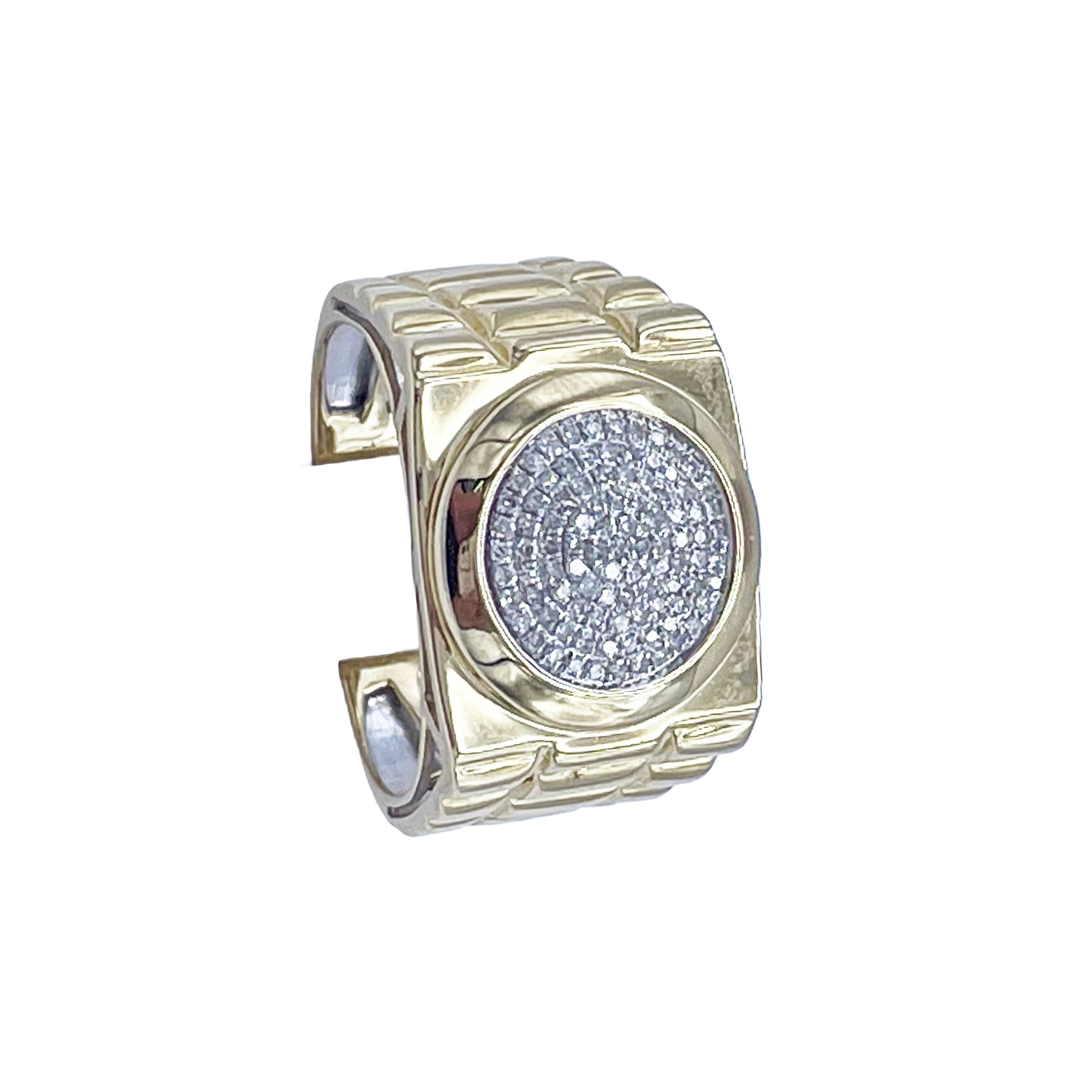 10K Gold .25 Ctw Diamond Cuban Ring