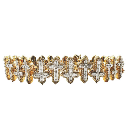 Cross bracelet  10k gold 4.38 cwt diamonds