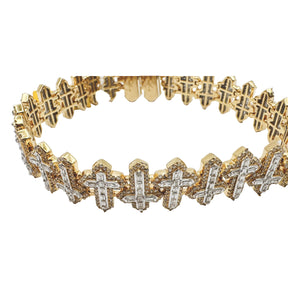 Cross bracelet  10k gold 4.38 cwt diamonds