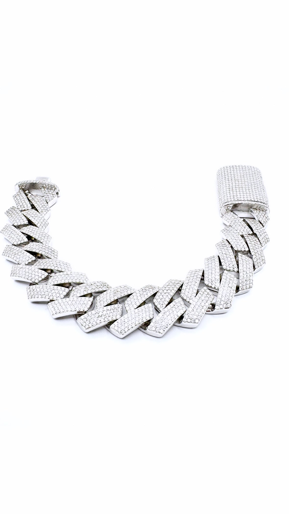 Miami Cuban Braclet 925 Sterling Silver 23.25 Ctw VS D Color Moissanite Diamonds 23mm 9Inches&nbsp